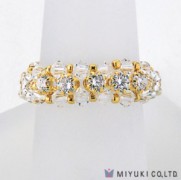 Miyuki Bead Jewelry Kit B0 95-2 Cubic Zirconia Line Ring Gold